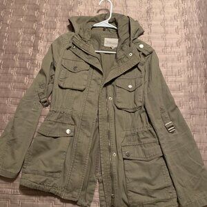 BCBG XS green bomber jacket